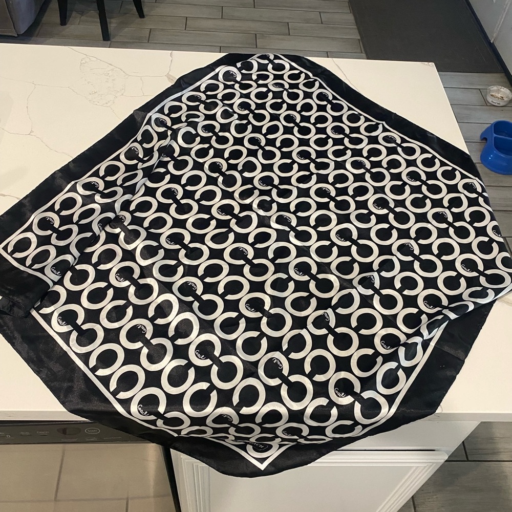 Coach Black and White Graphic Scarf